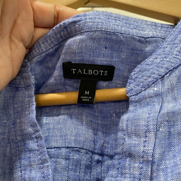 Talbots Linen Popover Top, size Medium or 6 or 8 - Picture 8 of 9